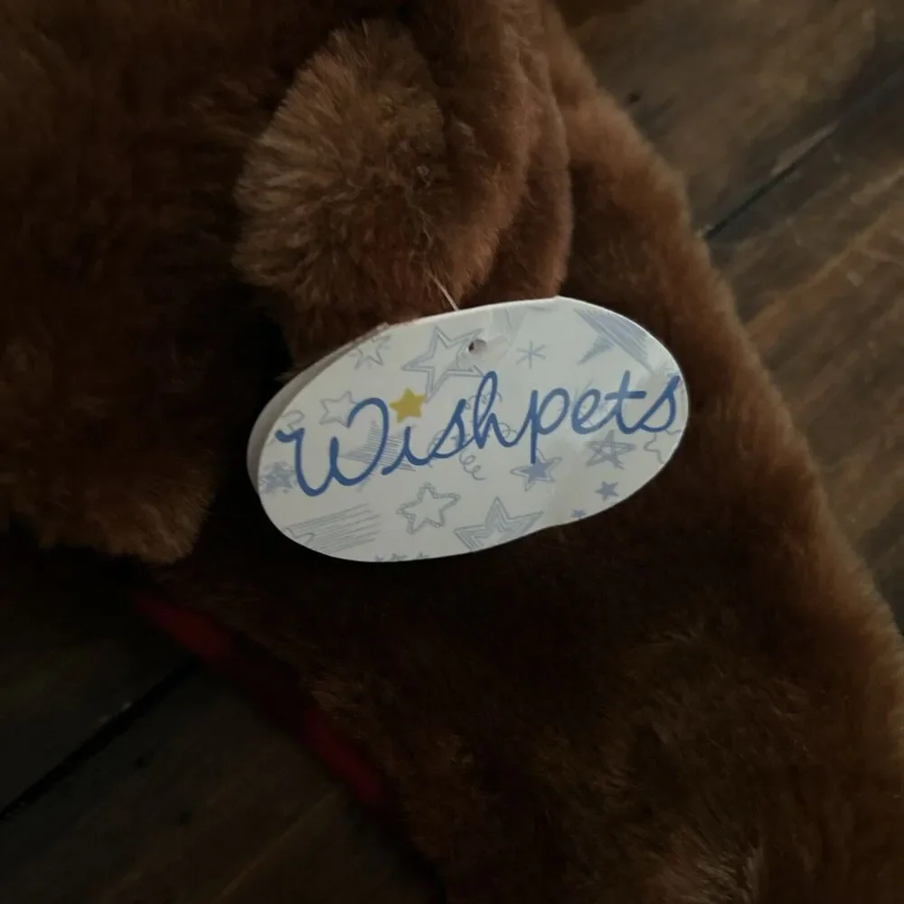 Wishpets 2012 Reindeer Toboggan Cap Plush Hat Mittens Plaid NWT - Picture 6 of 8